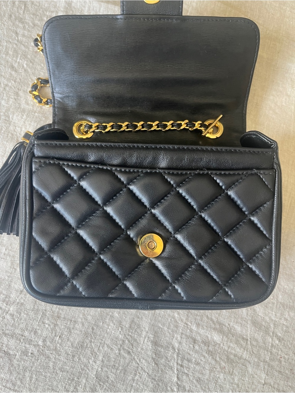 Givenchy Black Quilted Crossbody Bag with Gold Chain- VeryGood Condition - Picture 13 of 16